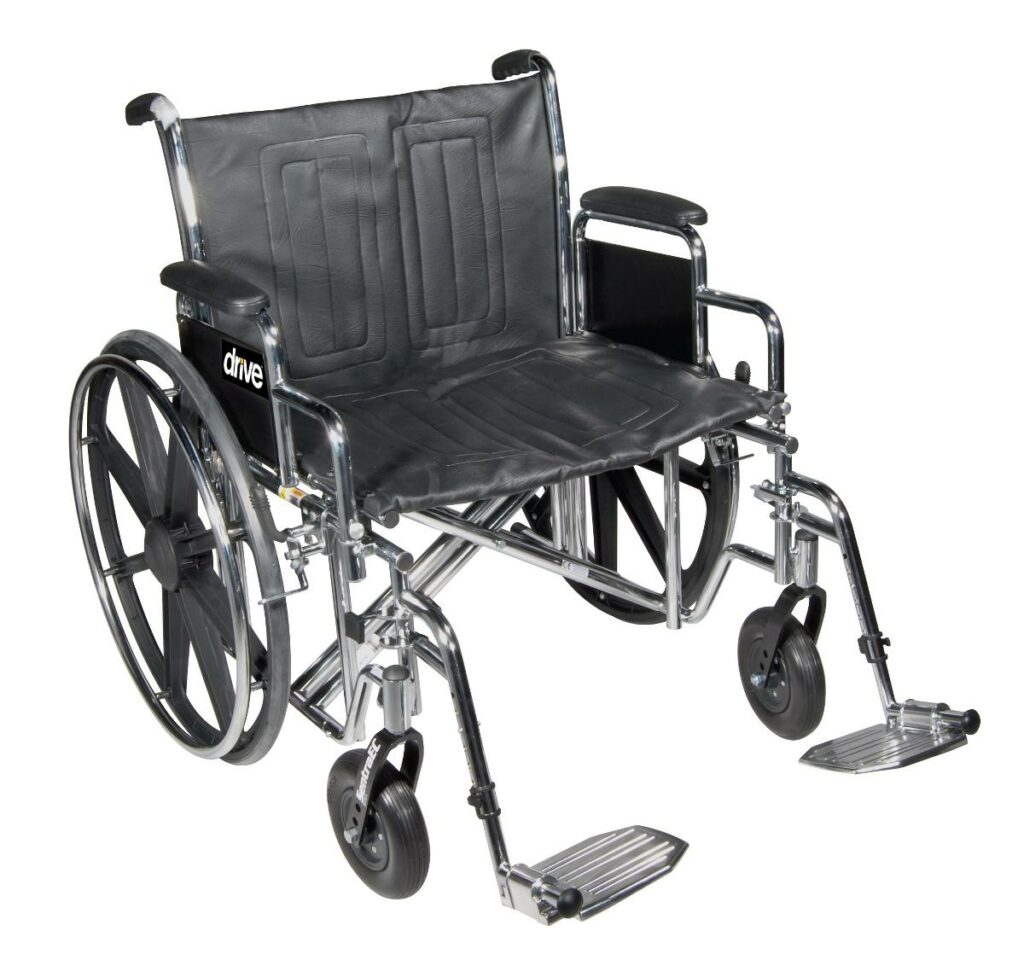 Image of a Heavy Duty wheelchair for bariatric patients.
