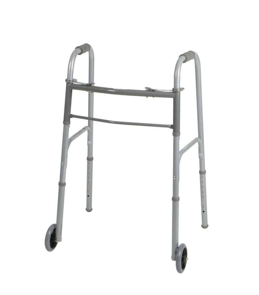 Image of a standard wheeled walker mobility aid.